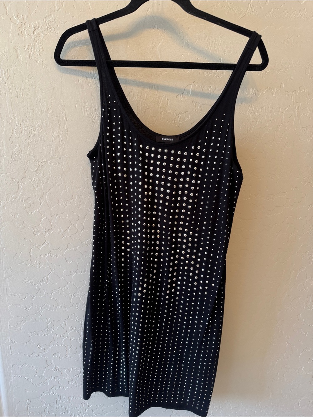Express Black Tank Dress with Silver Stud Detail